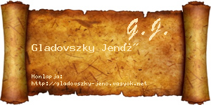 Gladovszky Jenő névjegykártya
